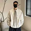 26 Otoño Hombre Estilo Americano Lujo Ligero Retro Perezoso Holgado Ropa de Trabajo Cuello Alto Casual Chaqueta Falsa de Dos Piezas Abrigo