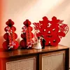 Adornos para decoración de habitaciones de boda, arreglo para sala de estar y dormitorio de compromiso, carácter tridimensional de dragón y fénix "doble felicidad" para exhibición en mesa, artículos para bodas