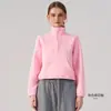 Sudadera Deportiva con Cuello Alto y Media Cremallera para Mujer, Corta, Holgada, Ropa de Fitness, Top con Hombros Caídos, Ropa para Correr, Entrenamiento, Yoga, Manga Larga