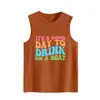 Es un Buen Día para Beber. Estilo Europeo y Americano Sitio Independiente de Ebay Camiseta sin Mangas Suelta Versátil Cómoda para Mujer