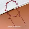 Flores en el CuelloCollar de Cuentas de Flor Rojo Frambuesa, Moderno y Versátil, con Diseño Exquisito