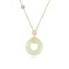 Colar original National Tide Natural Hetian Jade Feminino s925 Prata Esterlina Xiangyun Ping An Fivela Ping An Palace Wind Colar Lote