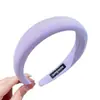 Faixa de Cabeça de Cetim Lisa de Cor Única com Coroa Alta para Mulheres, Moda Estilo Europeu e Americano, Acessório de Cabelo Largo Tendência, Novo Modelo