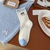 Calcetines Lindos para Mujer, Estilo Delgado de Verano, Algodón de Xinjiang, Calcetines de Media Pantorrilla con Dibujo de Cachorro de Dibujos Animados, Transpirables y Absorbentes del Sudor, Calcetines Largos Holgados para Verano