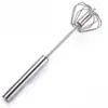 Batidor de Huevos Manual Semi-Automático Casero Mini de Mano Batidor de Crema Batidor de Huevos de Acero Inoxidable