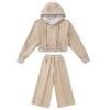 Conjunto de Moletom para Meninas Estilo Novo de Primavera Roupas com Capuz para Crianças Grandes Calças de Moletom Casuais de Primavera e Outono para Meninas Conjunto de Duas Peças