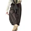 Temporada de primavera y otoño, bombachos florales cortos para mujer con cintura elástica, corte holgado, efecto adelgazante, adecuados para figuras petite, pierna ancha, estilo linterna, pantalones tapered en el tobillo, estilo transfronterizo, tela gruesa