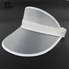 Gorra Visera Sombrilla de Plástico Transparente PVC, Sombrero Solar Elástico con Protección Solar, Portátil, Transpirable, Estilo Versátil con Ala Ancha