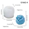 Molde de Silicona de Capullo de Rosa Tridimensional 3D Agujero Único Flor de Rosa Completa Vela Aromática Molde para Bricolaje Molde de Yeso