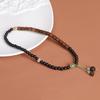 Pulseira de Contas de Ábaco de Jacarandá Preto Círculo Simples e Duplo 8/10mm Contas Redondas de Sândalo Roxo Pulseira de Casal para Homens e Mulheres Joia de Rosário