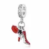 Nuevo 2026 Aleación con Perlas Labial Rojo Sexy con Forma de Zapato de Tacón Alto Accesorios DIY para Comercio Exterior Transfronterizo