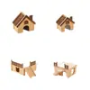Colección completa de suministros para paisajismo de hámsteres, juguetes para aliviar el aburrimiento, casa de escondite para hámster dorado, plataforma de dos pisos con túnel subterráneo para observar