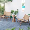 Juego de Mesa y Sillas, Sofá Individual para Balcón, Sillón Perezoso para Uso Doméstico, Silla Tejida de Ratán para Casas de Huéspedes, Jardín Exterior, Sofá Perezoso al Aire Libre