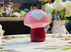 Conejo Honguito Corazón Adorno Cerámico Comedero para Mascotas Dibujo Animado Decoración Linda Plato para Mascotas Paisajismo Regalo