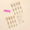 Arte de Uñas Caliente Transfronterizo Moda Clásica Armadura de Almendra Color Degradado Uñas Portátiles Uñas Postizas Removibles Productos Terminados