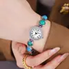 Goldie Medio Lujo Ligero Antiguo Alto Sentido Reloj Pulsera Colorido Nicho Alto Sentido Cadena de Piedra Ojo de Gato Reloj de Cuarzo