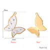 Aço Inoxidável Borboleta Gotejamento de Óleo Banhado a Ouro Diamante Pingente DIY Acessórios de Joia Pulseira Colar Brincos Acessórios Pingente