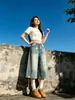 Calça Jeans Wide Leg Estampada Estrela Feminina Verão Fina Estilo Americano Cintura Alta Solta Calça Reta Sete Pontos Comprimento Médio