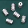 Accesorios de plata de ley 99 plata pura tubo redondo cuentas de barril accesorios vintage desgastado plata dura 3D material para abalorios hechos a mano DIY