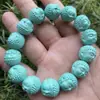 Magnesita Optimizada Segunda Generación Turquesa Azul Cabeza de Buda Sakyamuni Accesorios de Cuentas DIY para Pulsera Hecha a Mano 108 Cuentas de Buda