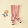 Calças Leggings para Meninas para Primavera e Outono, Calças de Roupa Externa para Meninas de 0 a 3 Anos, Calças de Bebê Bordadas com Desenhos Animados Classe A com Gancho Aberturável