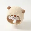 Touca de Bebê Outono Inverno Meninos Meninas Proteção para Orelhas Estilo Inverno Pom-Pom Pequeno Fofo Proteção contra Vento Quente Tricô Touca de Cabeça