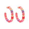 Brincos de Cerâmica Macia Transfronteiriços Europeus e Americanos Brincos Boêmios Brincos Exagerados Distintos Brincos Coloridos Arco-íris Havaianos Doce