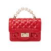 Bolsas Femininas 2025 Novo Estilo Alça de Pérola Mini Bolsa de Gelatina Moda Casual Bolsa Pequena em Formato de Lábio Tendência Transversal Portátil