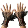 Puños de Encaje Lolita con Engranajes Pulsera Gótica Steampunk Accesorio para la Mano Pulsera para Mujeres Puños Falsos de Encaje Lolita