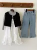 Vestido de tirantes irregular suelto estilo coreano para niñas Yuyu Princess, Vestido de encaje bordado en capas para niños