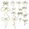 Pendientes de Lazo KC Color Dorado Conservador de Color Colgante Accesorios de Joyería de Aleación DIY Colgante para Ropa Bolsa Venta Caliente Transfronteriza