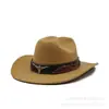 Sombrero Vaquero de Lana Estilo Europeo y Americano para Primavera y Verano para Hombres y Mujeres Pareja Estilo Étnico Sombrero Enrollable Sombrero de Sol Sombrero Jazz