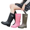 Botas de Lluvia de Moda de Caña Alta para Mujer, Botas de Lluvia de Longitud Media, Nuevos Zapatos Ligeros de Agua para Cocina de Adultos, Zapatos de Goma Impermeables Antideslizantes