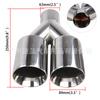 Tubo de Cola Tipo Y de Salida Dual de Acero Inoxidable para Coche 2.5 pulgadas 63-89 mm Una Salida Dos Tubos de Escape Tubo de Cola Borde Doble Soldado