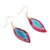Pendientes de piedra roja y azul con forma de ojo de caballo de Amazon, joyería de moda europea y americana, venta al por mayor