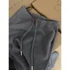 Altamente Recomendado! Calça Banana Cinza Texturizada de Cintura Estreita Curva para Mulheres, Calça de Moletom Casual Solta Estilo Preguiçoso
