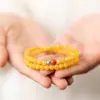 Pulseira de Duplo Círculo Imitando Cera de Abelha Estilo Templo para Mulheres, Pulseira Empilhável Versátil Vintage, Joia de Luxo Leve de Alta Qualidade, Presente para Transmissão ao Vivo