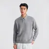 Yizhi Camisa Polo de Punto Falso Dos Piezas Mezcla de Algodón y Lana Suéter de Punto Otoño 2026 Sudadera con Capucha y Solapa Hombre