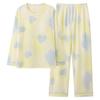 Pijama para Mujer 2025 Primavera y Otoño Algodón Puro Manga Larga Estilo Nuevo con Almohadilla en el Pecho Ropa de Casa Fresca y Dulce para Primavera y Otoño