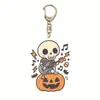 Chaveiro acrílico de caveira novo para Halloween transfronteiriço, Ornamento de pendurar de Halloween, Pequenos artigos especiais de Yiwu