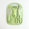 Cuchillo de Fruta Set de Cuchillos para Tabla de Cortar de Cocina, Cuchillo de Cocina y Tabla de Cortar, Herramientas para Preparar Comida de Bebé, Set de Cuatro Piezas con Funda para Cuchillo para Uso Doméstico