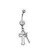 Nuevo Anillo de Ombligo con Cruz de Diamante Estilo Europeo y Americano Anillo de Ombligo con Colgante de Búho Personalizado Joyería de Piercing para Mujeres