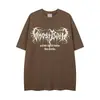Camiseta Retro Lavada Desgastada Estilo Americano de Manga Corta para Hombre Marca de Tendencia High Street Personalidad Nicho Holgada Top Versátil para Pareja