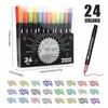 Set de Plumas de Contorno Doble Línea para Diarios Navideños, Tarjetas de Felicitación, Escribir Bendiciones, Plumas con Purpurina, Marcadores de Resaltado Doble Línea, Marcadores para Dibujo de Periódicos Hechos a Mano