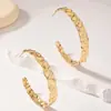 Pendientes Grandes Retro con Forma de C Europeos y Americanos Temu, Pendientes Irregulares Dorados Brillantes en Forma de Ola, Accesorios de Nicho Simples y de Moda