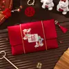 Sobres rojos de tela de alta gama para bodas y compromisos, sobres rojos de tamaño grande para la ceremonia del té de los padres y dinero de regalo