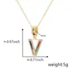 Cor transfronteiriça zircônio micro-incrustado Inglês carta colar pingente de cobre chapeado diamante zircão 18k clavícula cadeia jóias mulheres atacado