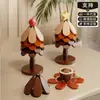 Estilo Navideño Madera Maciza Plegable Decoración de Madera Esterilla Aislante Posavasos Antiescaldado Hogar de Alta Gama Diseño Resistente a Altas Temperaturas Adornos