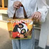 Bolsa de lona para mujer, bolso de mano de lona con dibujos animados, bandolera pequeña, bolso de mano casual lindo de moda coreana, una generación de cabello