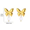 Pendientes Transfronterizos de Acero de Titanio para Mujer, Diseño de Flor de Perla, Lujo Ligero, Sensación de Alta Gama, Estilo Único, Pendientes que No se Desvanecen, Accesorios Versátiles para Orejas